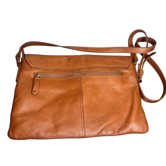 Brown Leather Crossbody Bag – Made in India – Boho Artisan with Beautiful Patina - Picture 2 of 9